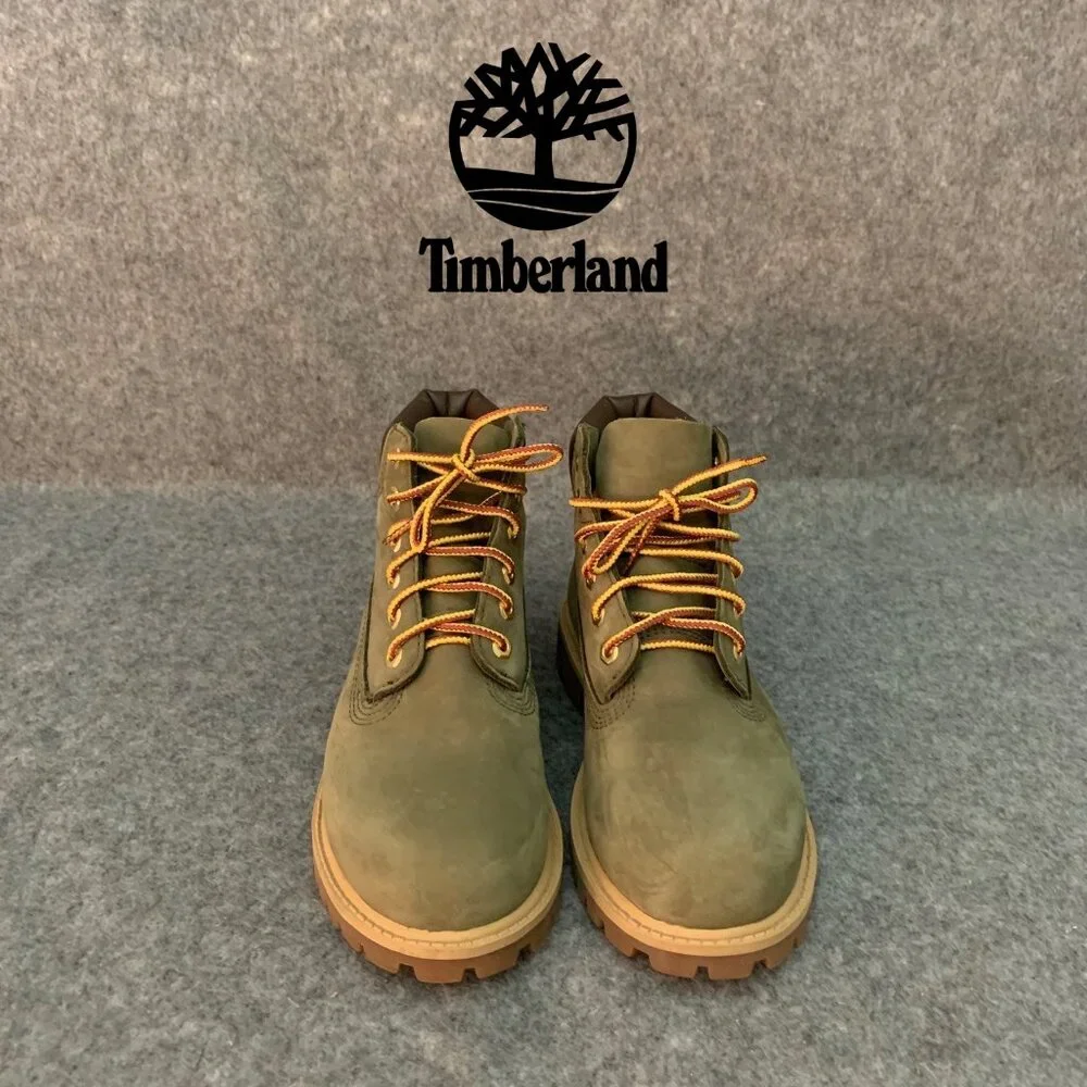 Timberland Green Leather Boys Youth Suede Lace Up Ankle Boots - Picture 1 of 10